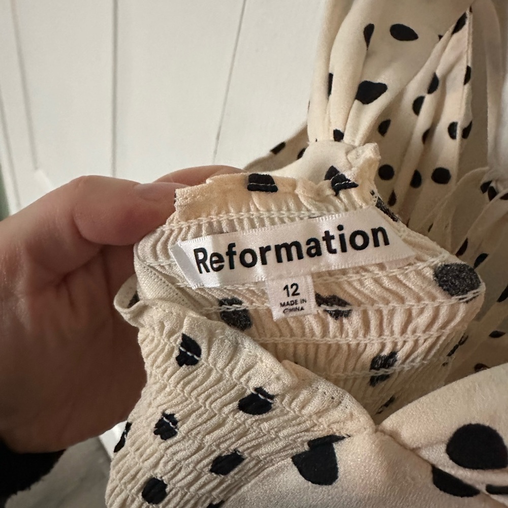 Reformation Cream and Black Polka Dot Maxi Dress - Picture 3 of 3